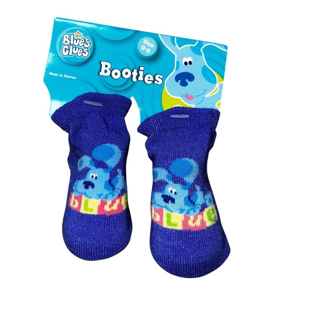 Blue's Clues baby booties socks size 0-6 month NEW Nick Jr Y2K 2007